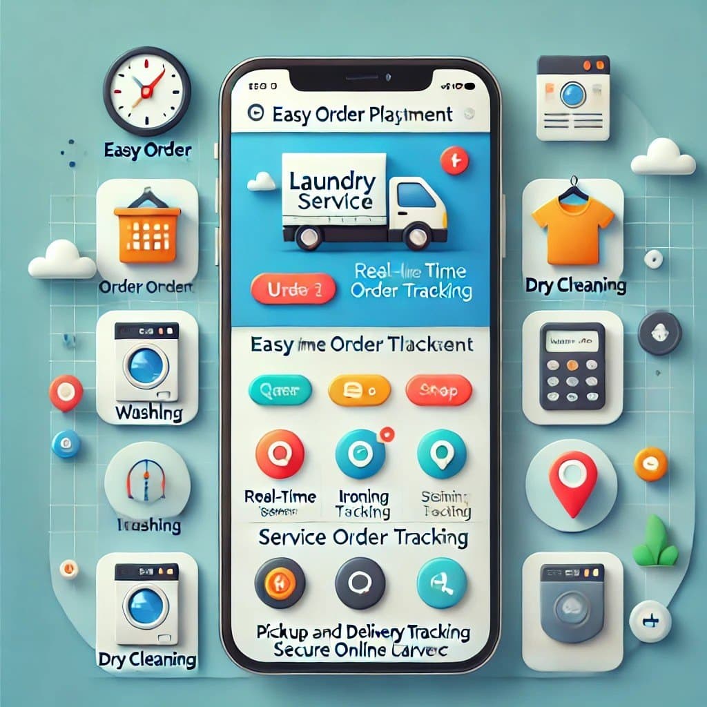 Ezee Laundry app features: easy ordering, real-time tracking and doorstep pickup